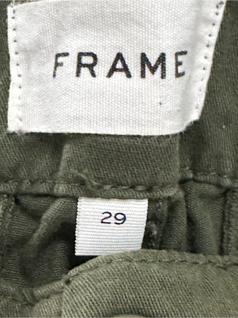 FRAME Olive Green Cargo Pants Sz 29 Cropped Straight Leg Military Utility Cotton - Picture 7 of 13